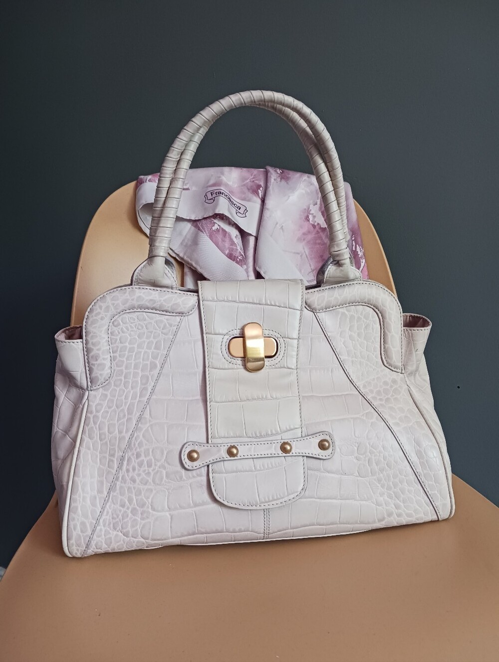 Vintage From 90s MaxMara Satchel Bag,WITHOUT SCARF